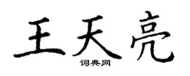 丁謙王天亮楷書個性簽名怎么寫