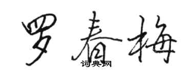 駱恆光羅春梅行書個性簽名怎么寫