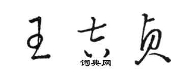 駱恆光王吉貞草書個性簽名怎么寫