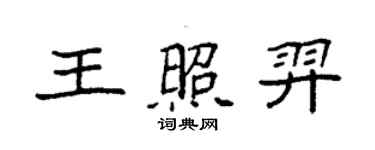 袁強王照羿楷書個性簽名怎么寫