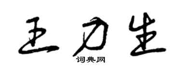 曾慶福王力生草書個性簽名怎么寫