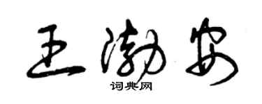 曾慶福王渤安草書個性簽名怎么寫