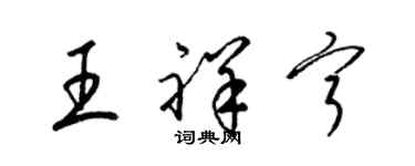 梁錦英王祥寧草書個性簽名怎么寫