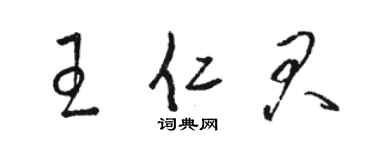 駱恆光王仁君草書個性簽名怎么寫