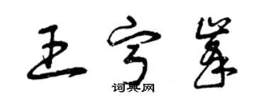 曾慶福王寧峰草書個性簽名怎么寫