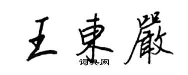 王正良王東嚴行書個性簽名怎么寫