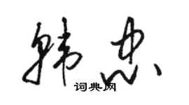 駱恆光韓忠草書個性簽名怎么寫