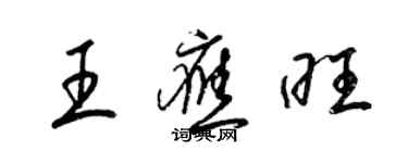 梁錦英王應旺草書個性簽名怎么寫