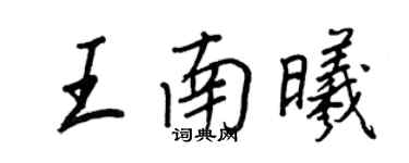 王正良王南曦行書個性簽名怎么寫