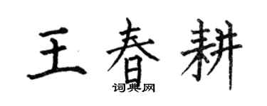 何伯昌王春耕楷書個性簽名怎么寫