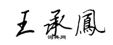 王正良王承鳳行書個性簽名怎么寫