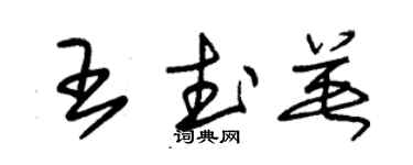 朱錫榮王武英草書個性簽名怎么寫