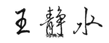 駱恆光王靜水行書個性簽名怎么寫