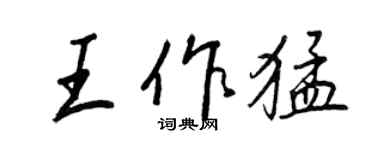 王正良王作猛行書個性簽名怎么寫