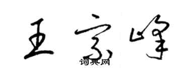 梁錦英王宗峰草書個性簽名怎么寫