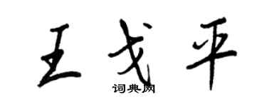 王正良王戈平行書個性簽名怎么寫
