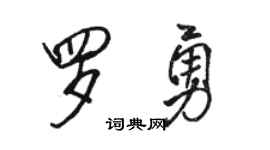駱恆光羅勇行書個性簽名怎么寫