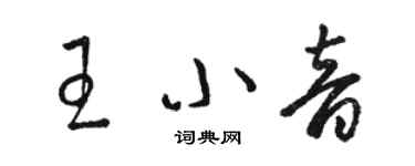 駱恆光王小音草書個性簽名怎么寫