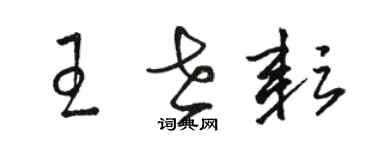 駱恆光王世耘草書個性簽名怎么寫