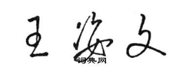 駱恆光王姿文草書個性簽名怎么寫