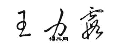 駱恆光王力霞草書個性簽名怎么寫