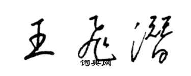 梁錦英王飛潛草書個性簽名怎么寫