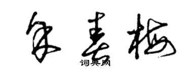 曾慶福余春梅草書個性簽名怎么寫