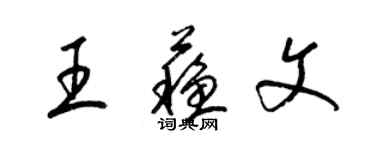 梁錦英王蘇文草書個性簽名怎么寫