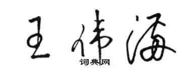 駱恆光王偉滿草書個性簽名怎么寫