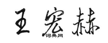 駱恆光王宏赫行書個性簽名怎么寫