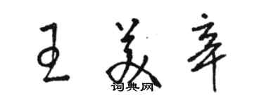 駱恆光王美辛草書個性簽名怎么寫