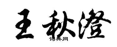 胡問遂王秋澄行書個性簽名怎么寫