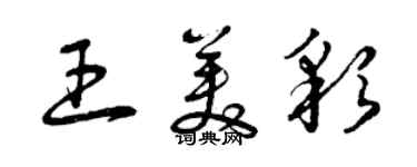 曾慶福王美彩草書個性簽名怎么寫