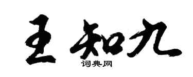 胡問遂王知九行書個性簽名怎么寫