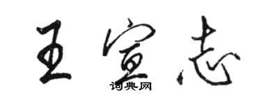 駱恆光王宣志行書個性簽名怎么寫