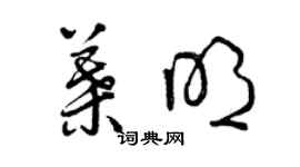 曾慶福葉明草書個性簽名怎么寫