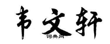 胡問遂韋文軒行書個性簽名怎么寫