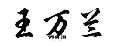 胡問遂王萬蘭行書個性簽名怎么寫