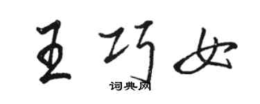 駱恆光王巧女行書個性簽名怎么寫