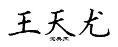 丁謙王天尤楷書個性簽名怎么寫