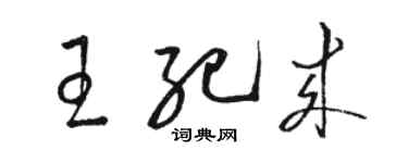 駱恆光王紀來草書個性簽名怎么寫