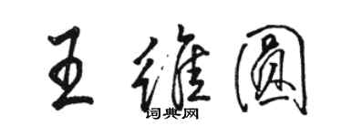 駱恆光王維圓行書個性簽名怎么寫