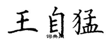 丁謙王自猛楷書個性簽名怎么寫
