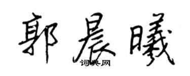 王正良郭晨曦行書個性簽名怎么寫
