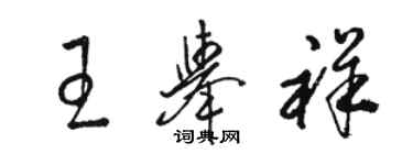 駱恆光王舉祥草書個性簽名怎么寫