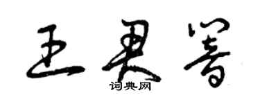 曾慶福王君響草書個性簽名怎么寫