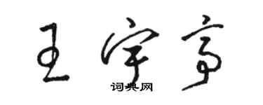 駱恆光王宇亭草書個性簽名怎么寫