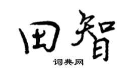 曾慶福田智行書個性簽名怎么寫