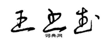 曾慶福王書武草書個性簽名怎么寫