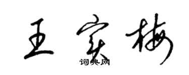 梁錦英王實梅草書個性簽名怎么寫